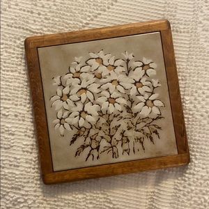 Beautiful vintage floral trivet